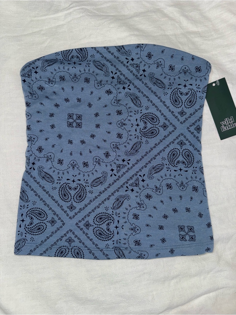 Old Navy Blue Bandana-Print Tube Crop Top